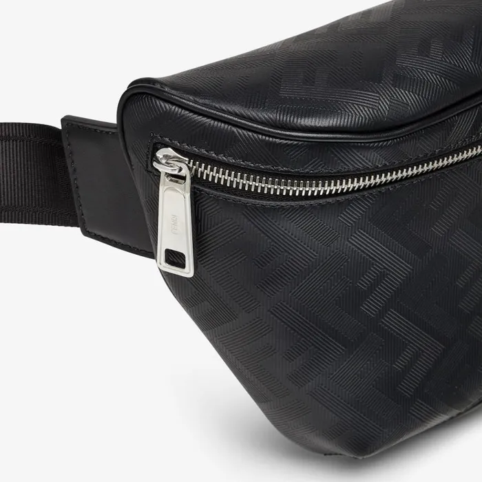 Man Black Leather Belt Bag Black Fendi Belt Bags