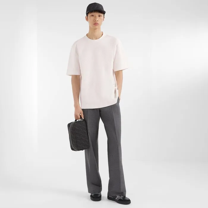 Man Black Leather LowTops Black Fendi Sneakers