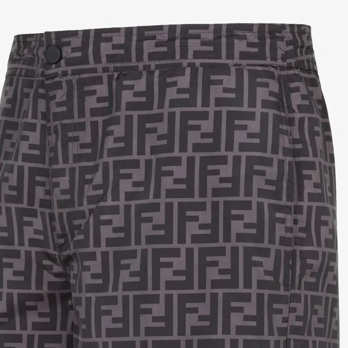 Man Black Nylon Bermudas Black Fendi Swimwear