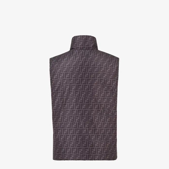 Man Black Nylon Gilet Black Fendi Coats and Outerwear
