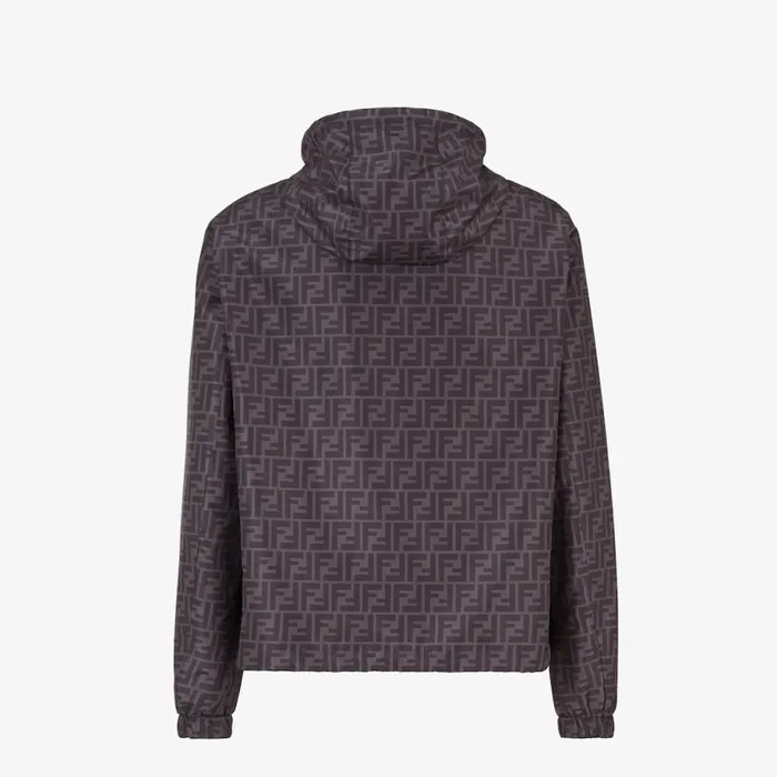 Man Black Nylon Jacket Black Fendi Coats and Outerwear