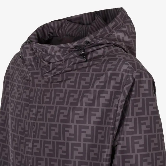 Man Black Nylon Jacket Black Fendi Coats and Outerwear