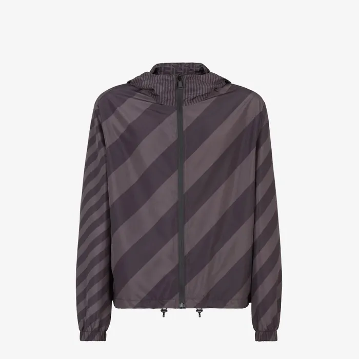 Man Black Nylon Jacket Black Fendi Coats and Outerwear
