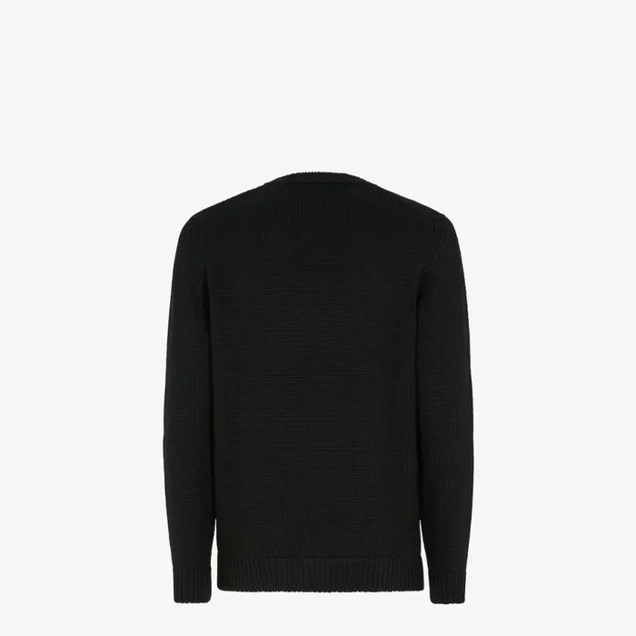 Man Black Wool Jumper Black Fendi Knitwear