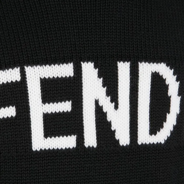 Man Black Wool Jumper Black Fendi Knitwear