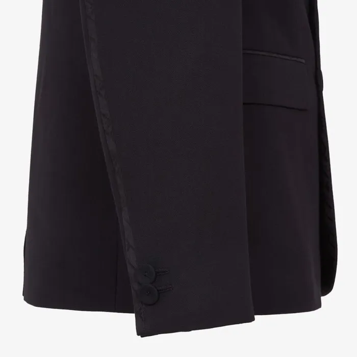 Man Black Wool Suit Black Fendi Jackets and Suits