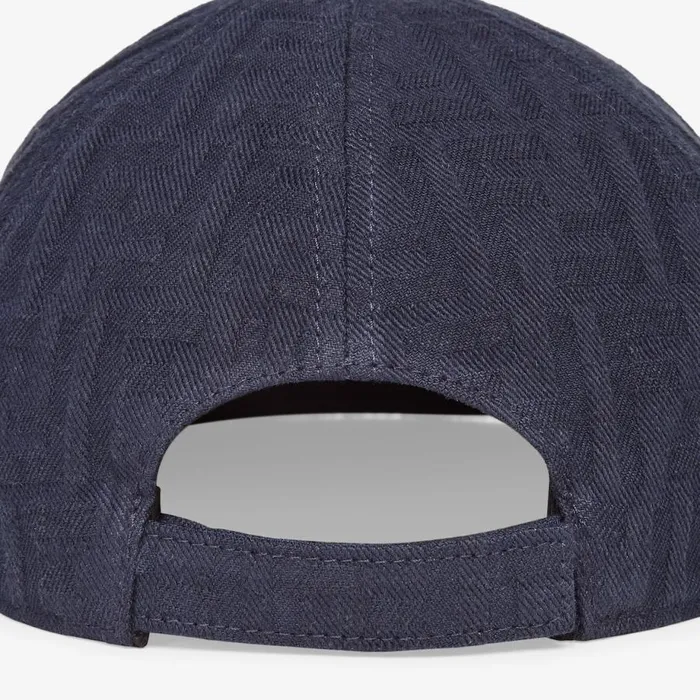 Man Blue Denim Baseball Cap Blue Fendi Hats and Gloves