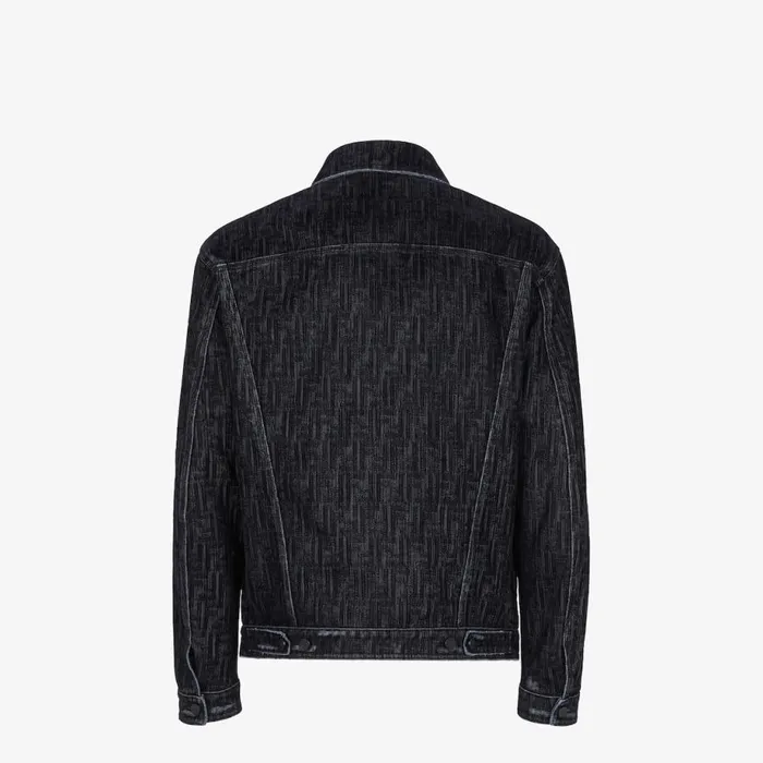 Man Blue Denim Jacket Blue Fendi Coats and Outerwear