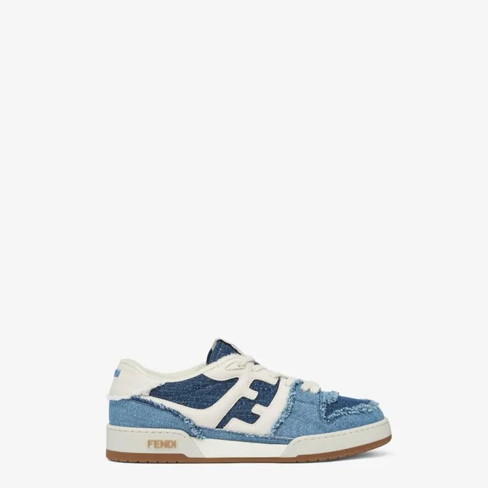 Man Blue Denim LowTops Blue Fendi Fendi Match