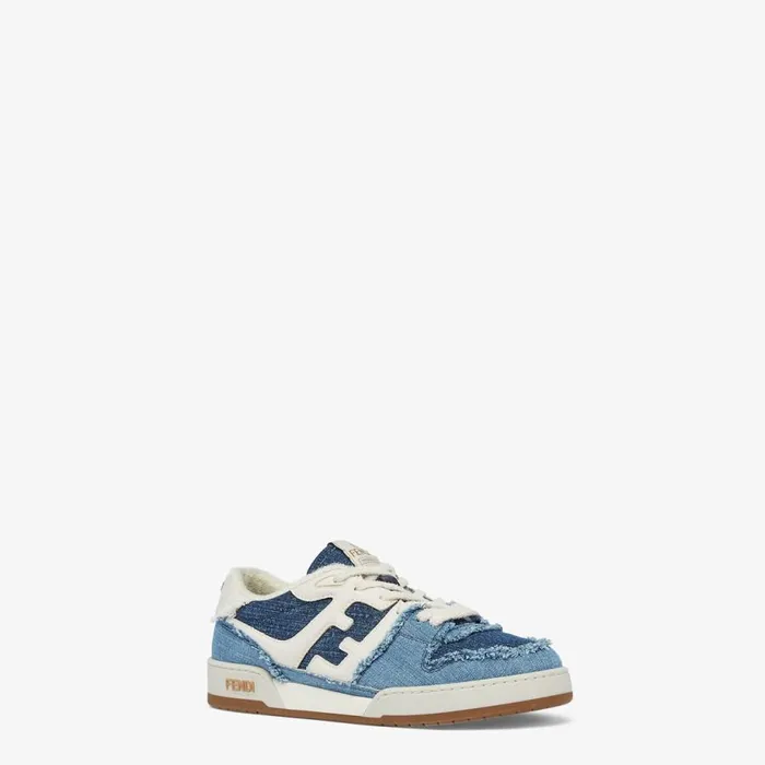 Man Blue Denim LowTops Blue Fendi Fendi Match