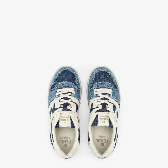 Man Blue Denim LowTops Blue Fendi Fendi Match