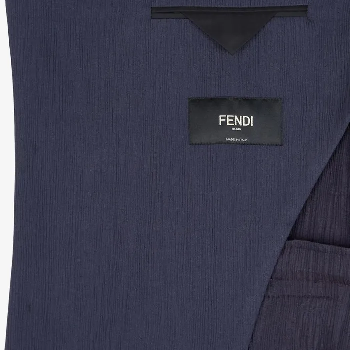 Man Blue Viscose Jacket Blue Fendi Jackets and Suits