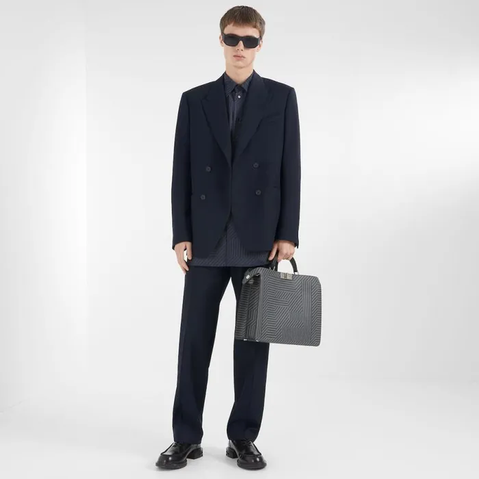 Man Blue Wool Blazer Blue Fendi Jackets and Suits