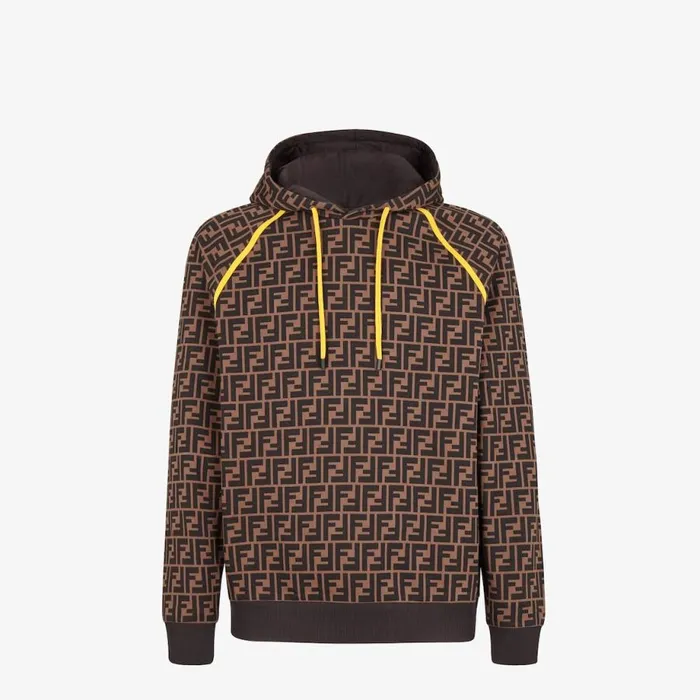 Man Brown Cotton Sweatshirt Brown Fendi Sweatshirts