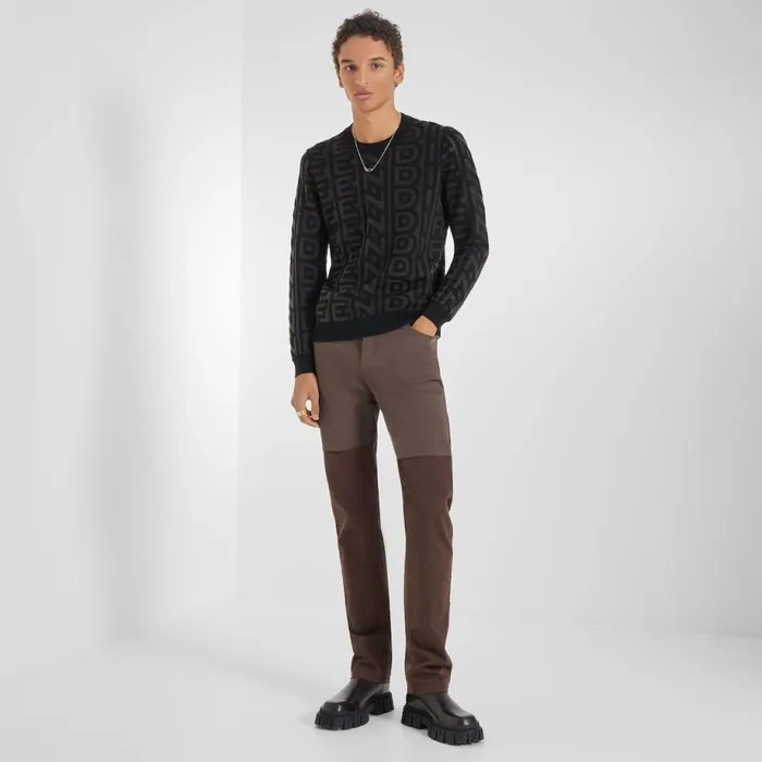 Man Brown Leather Chelsea Boots Brown Fendi Lace Ups and Boots