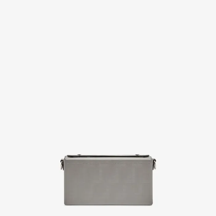 Man Dove Grey Leather Bag Grey Fendi Messenger Bags