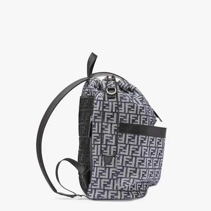 Man Ff Jacquard Fabric Backpack Black Fendi Backpacks