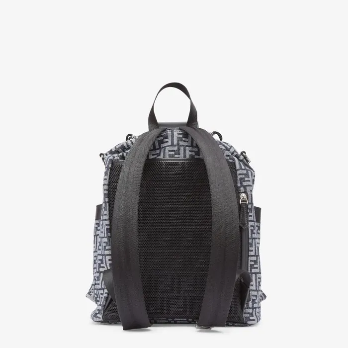 Man Ff Jacquard Fabric Backpack Black Fendi Backpacks