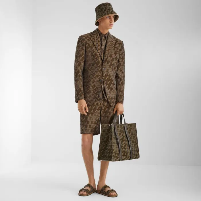 Man Ff Jacquard Fabric Bag Multicolour Fendi Travel Bags