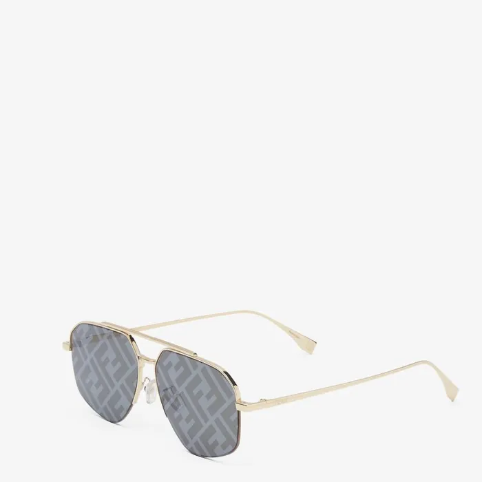 Man GoldColoured Sunglasses Gold Fendi Sunglasses
