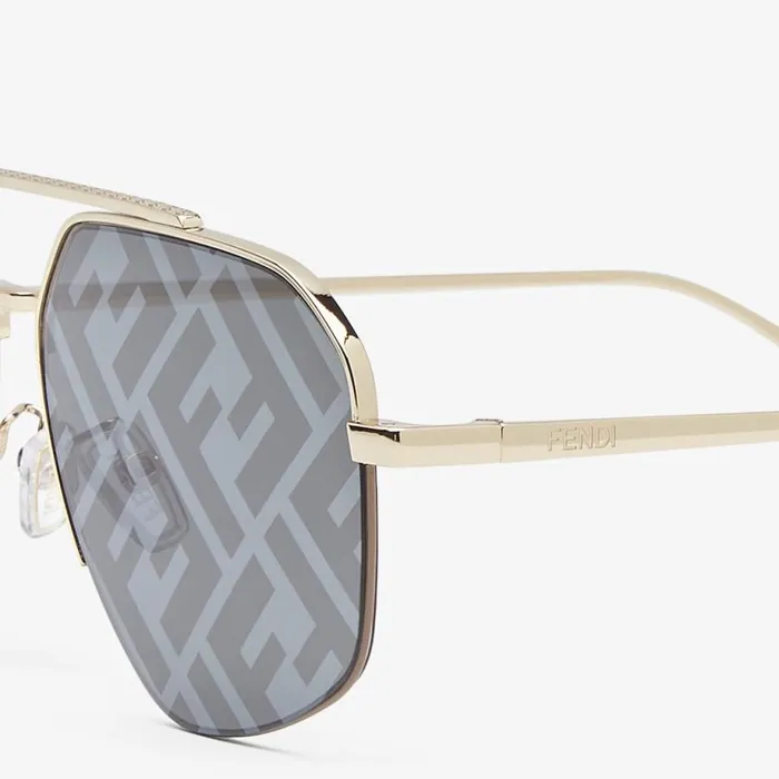 Man GoldColoured Sunglasses Gold Fendi Sunglasses
