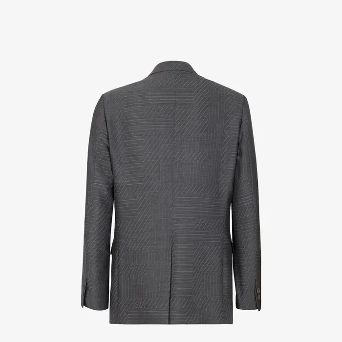 Man Grey Wool Blazer Grey Fendi Jackets and Suits