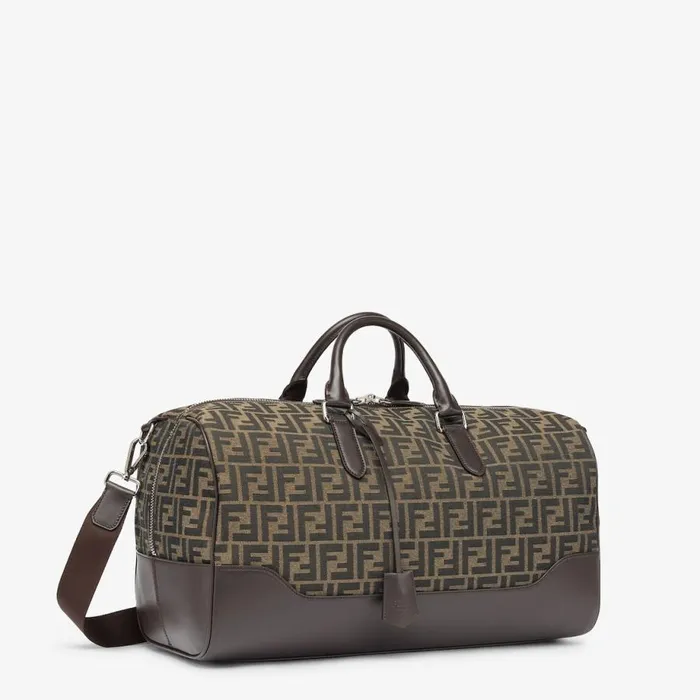 Man Large Brown Ff Fabric Bag Brown Fendi Travel Bags