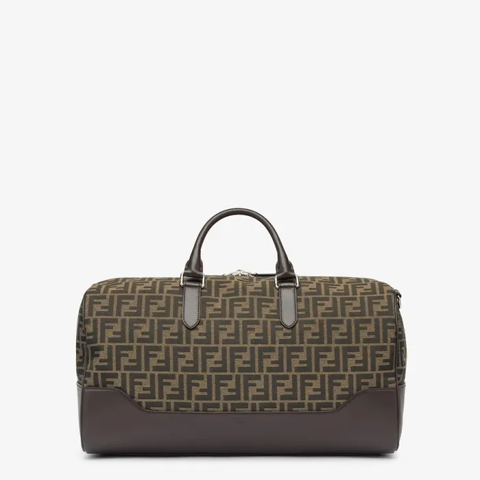 Man Large Brown Ff Fabric Bag Brown Fendi Travel Bags