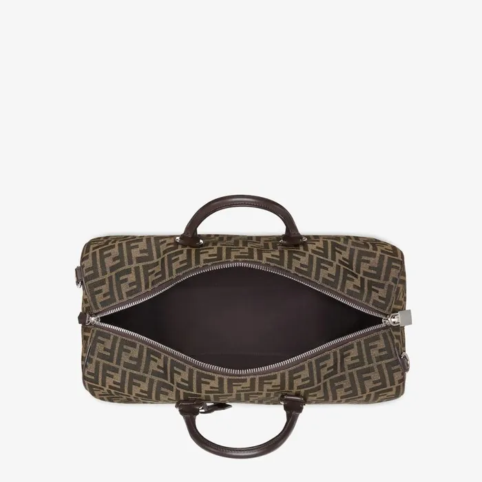 Man Large Brown Ff Fabric Bag Brown Fendi Travel Bags