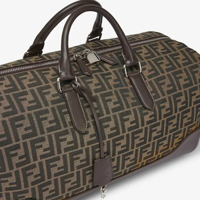 Man Large Brown Ff Fabric Bag Brown Fendi Travel Bags