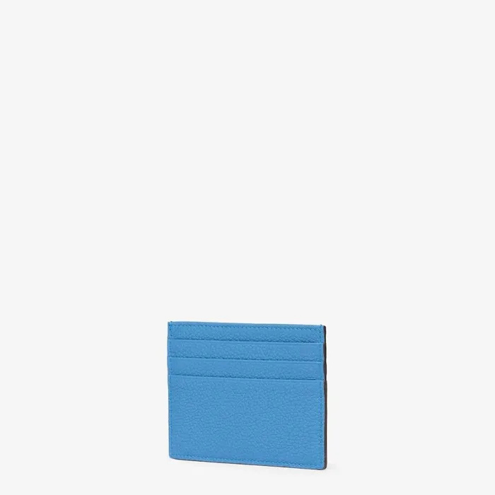 Man Light Blue Leather Card Holder Light Blue Fendi Card Holders