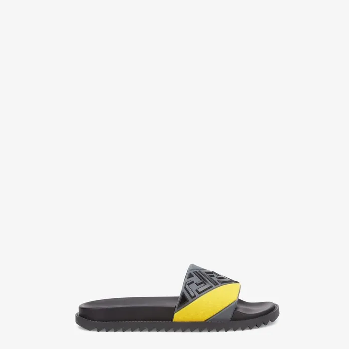 Man Multicolour Rubber Slides Multicolour Fendi Slides and Sandals