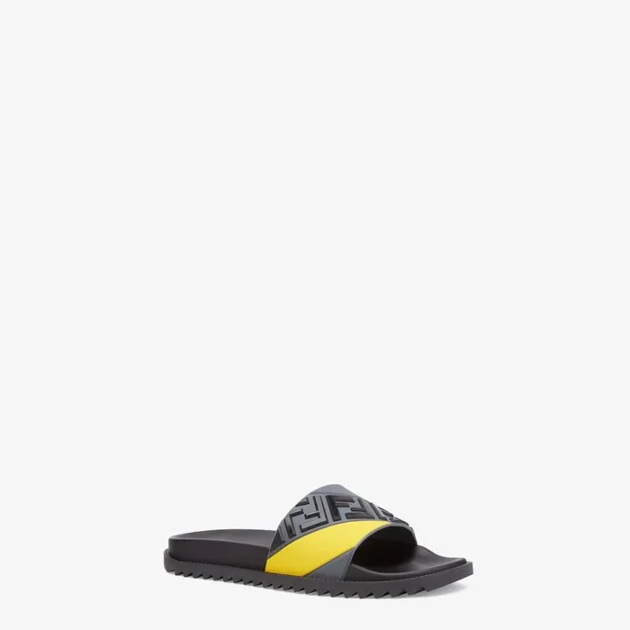 Man Multicolour Rubber Slides Multicolour Fendi Slides and Sandals