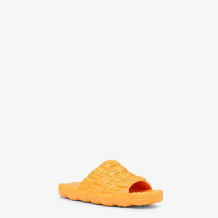 Man Orange Rubber Slides Orange Fendi Slides and Sandals