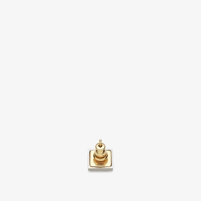 Man Palladium And GoldColoured Earrings Gold Fendi Earring