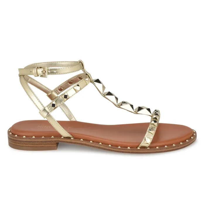 Marcila Studded Ankle Strap Sandals Platino Women Nine West Low Heel