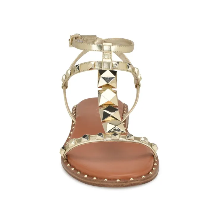 Marcila Studded Ankle Strap Sandals Platino Women Nine West Low Heel Marcila Studded Ankle Strap Sandals Platino Women Nine West Low Heel