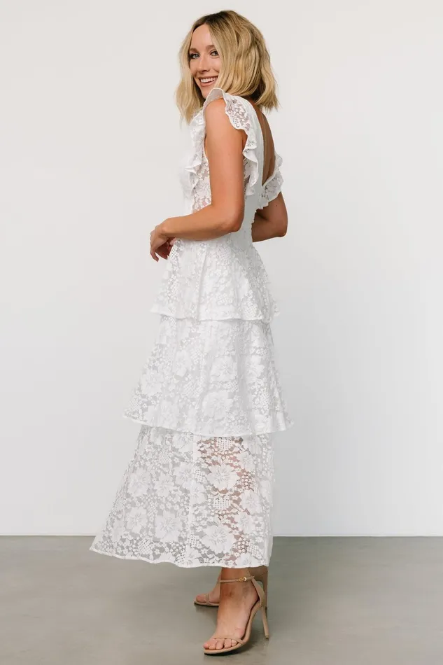 Margot Lace Tiered Maxi Dress Off White Women Baltic Born Bridal Margot Lace Tiered Maxi Dress Off White Women Baltic Born Bridal