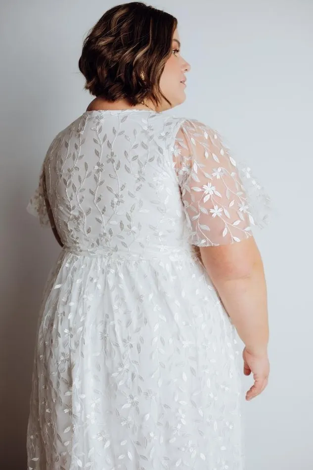 Marseille Embossed Maxi Dress White Women Baltic Born Bridal