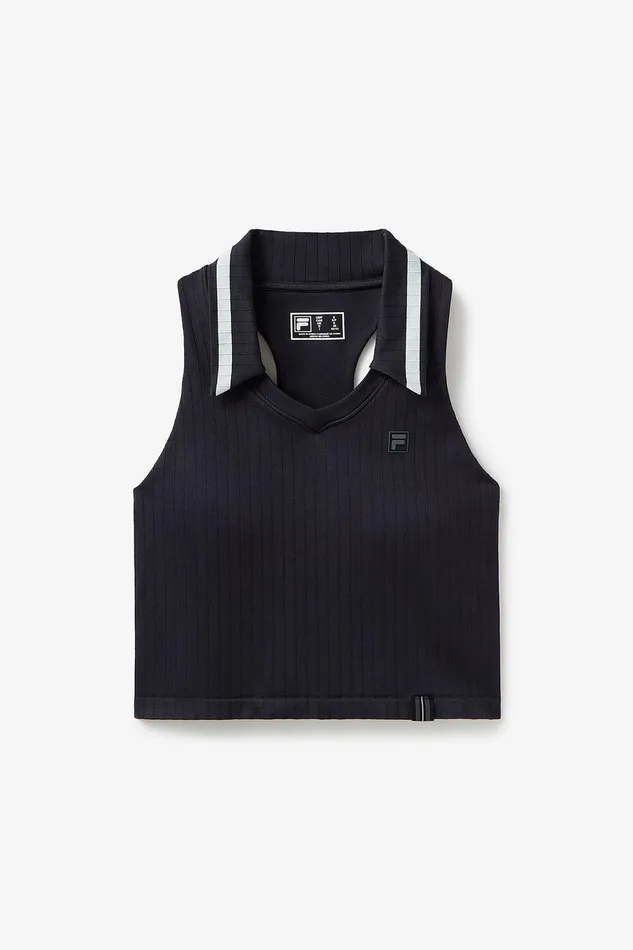Matching Sets Women Fila Challenger Seamless Polo Tank 983 Blackgardenia