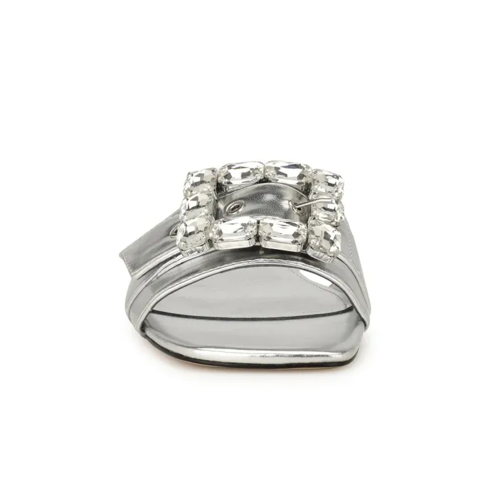 Matter Buckle Flat Sandals Silver Women Nine West Sandals Matter Buckle Flat Sandals Silver Women Nine West Sandals
