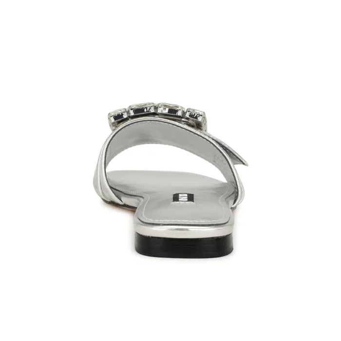 Matter Buckle Flat Sandals Silver Women Nine West Sandals Matter Buckle Flat Sandals Silver Women Nine West Sandals
