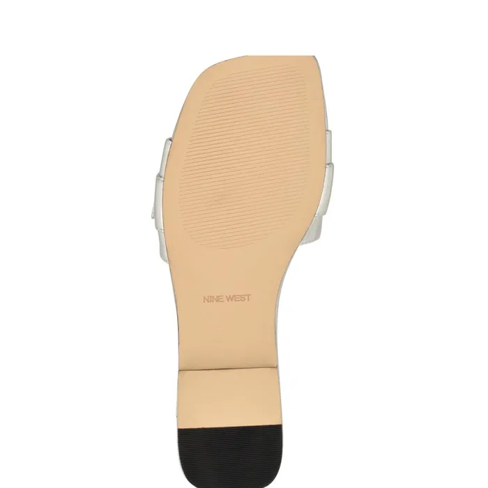 Matter Buckle Flat Sandals Silver Women Nine West Sandals Matter Buckle Flat Sandals Silver Women Nine West Sandals