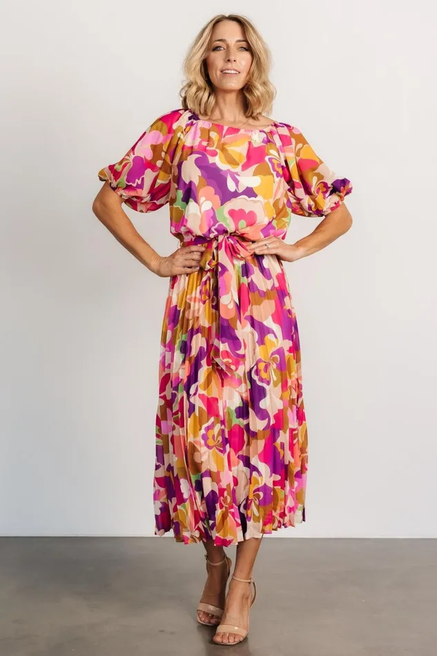 Maven Midi Dress Multi Print Women Baltic Born Bump Friendly