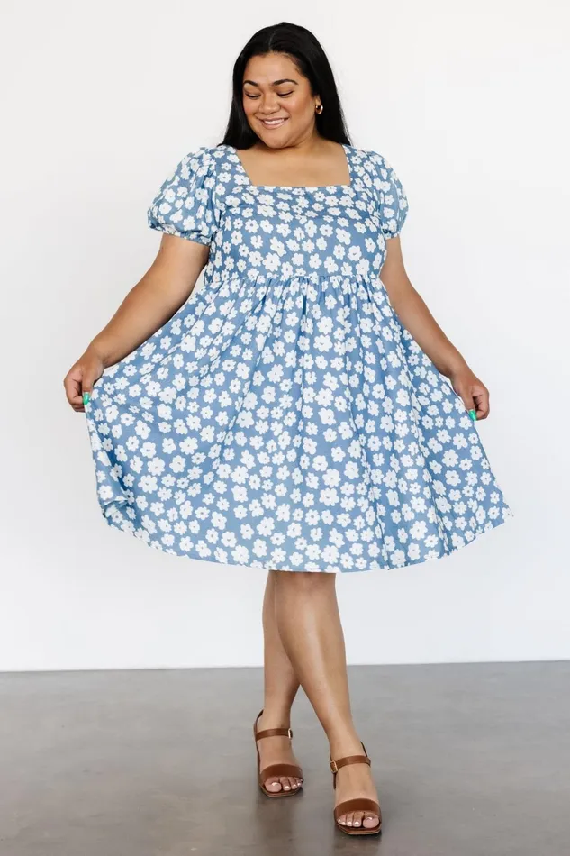 McKell Mini Dress Chambray Floral Women Baltic Born Short Dresses McKell Mini Dress Chambray Floral Women Baltic Born Short Dresses