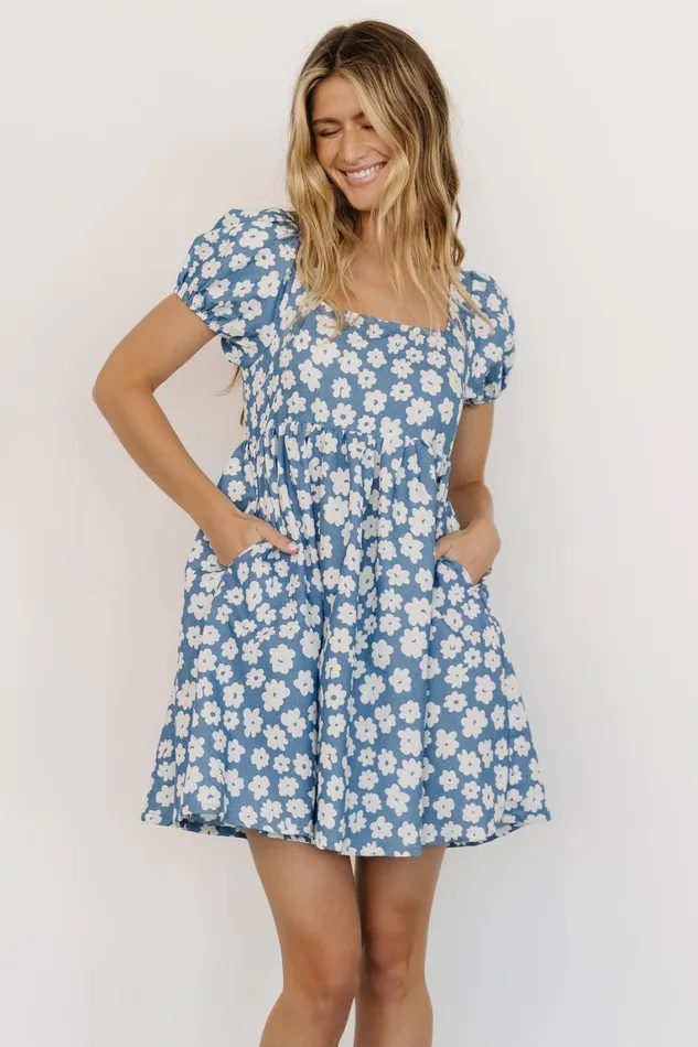 McKell Mini Dress Chambray Floral Women Baltic Born Short Dresses McKell Mini Dress Chambray Floral Women Baltic Born Short Dresses