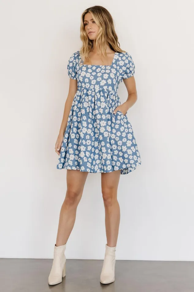 McKell Mini Dress Chambray Floral Women Baltic Born Short Dresses McKell Mini Dress Chambray Floral Women Baltic Born Short Dresses