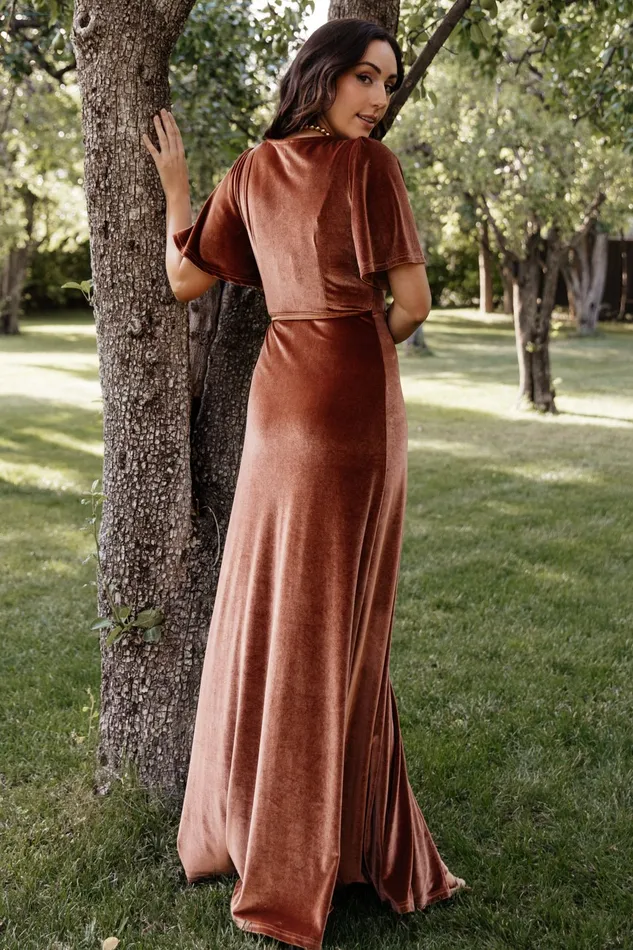 Meghan Velvet Wrap Maxi Dress Spice Women Baltic Born Maxi Dresses Meghan Velvet Wrap Maxi Dress Spice Women Baltic Born Maxi Dresses