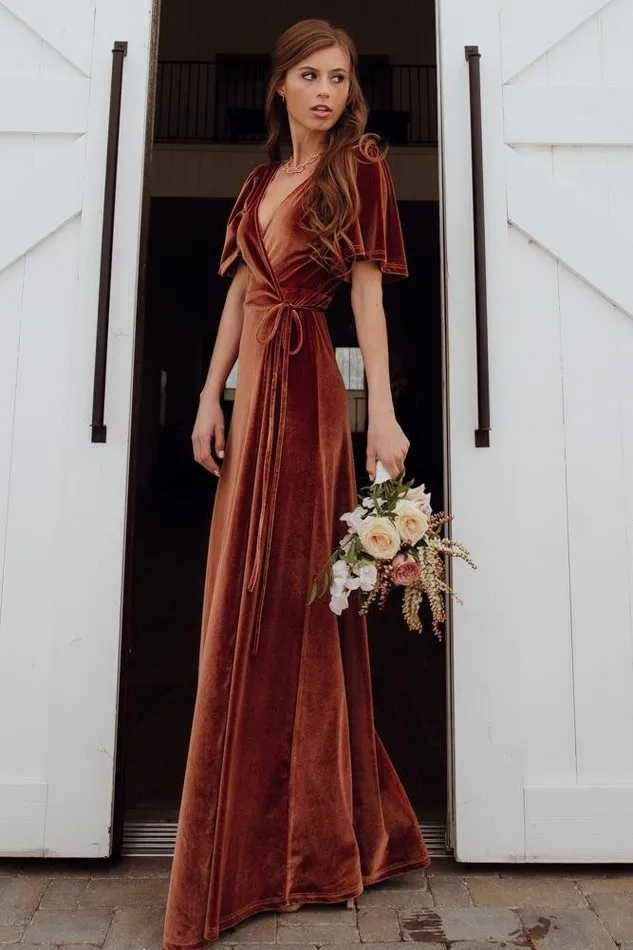 Meghan Velvet Wrap Maxi Dress Spice Women Baltic Born Maxi Dresses Meghan Velvet Wrap Maxi Dress Spice Women Baltic Born Maxi Dresses