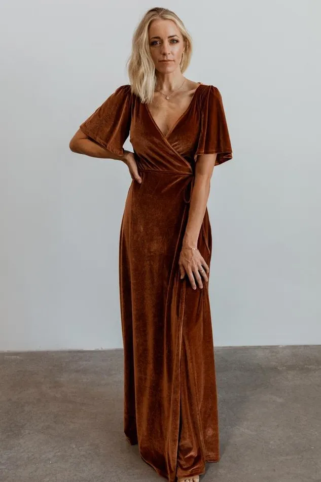Meghan Velvet Wrap Maxi Dress Spice Women Baltic Born Maxi Dresses Meghan Velvet Wrap Maxi Dress Spice Women Baltic Born Maxi Dresses